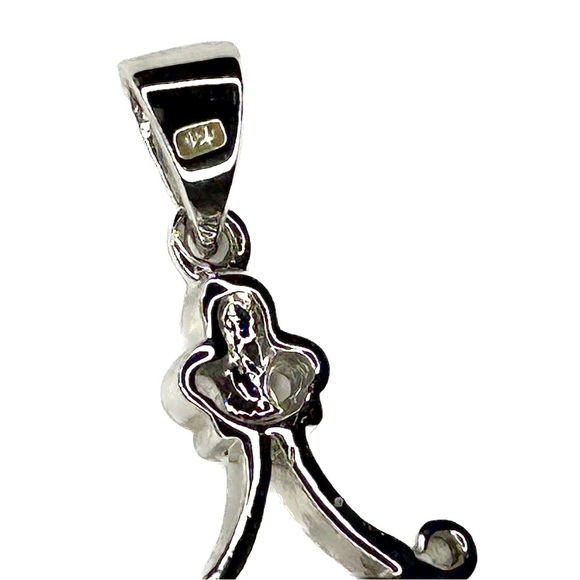 Ruby Red Sterling Silver Small Pendant Charm for Necklace - Picture 4 of 5